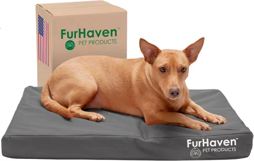 Miniatura 19 de Furhaven Cama ortopédica resistente al agua para perros grandes con funda extraíble lavable, para perros de hasta 95 libras – Colchón de lona Oxford