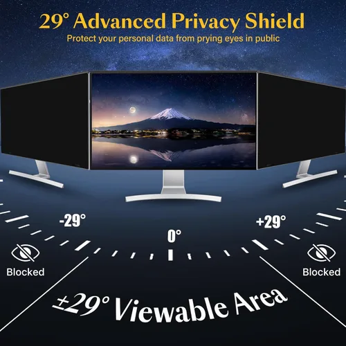 Miniatura 4 de Filtro magnético de pantalla de privacidad para computadora de 22 pulgadas para monitor de pantalla ancha 16:10, 22 pulgadas para colgar extraíble
