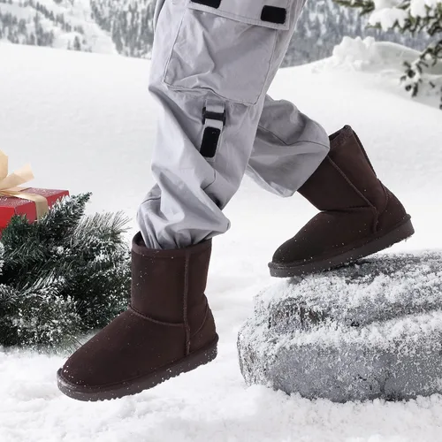 Miniatura 5 de DREAM PAIRS botas de piel de oveja para niños y niñas, para niños pequeños y grandes, botas con piel para la nieve