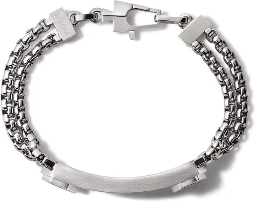 Miniatura 5 de Bulova Men's Precisionist Stainless Steel Double-Chain Link with Knurled Texture ID Plaque Bracelet
