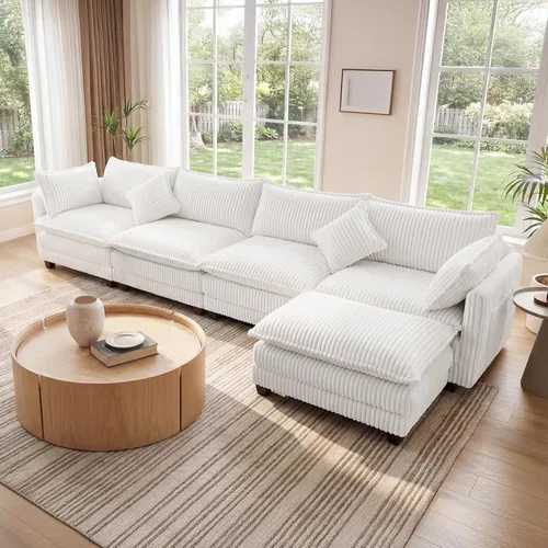 Miniatura 38 de Vesgantti Sofá de nube de 74 pulgadas para sala de estar, sofá modular de 2 plazas, sofá modular de pana de doble cojín, sofás pequeños de pana