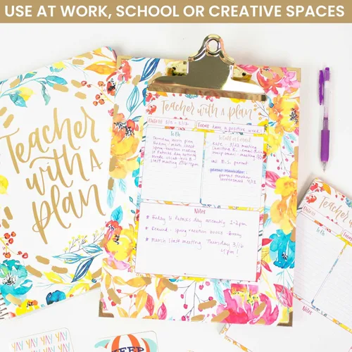 Miniatura 2 de bloom daily planners Portapapeles tamaño carta – Estándar A4 (9 pulgadas de ancho x 12.5 pulgadas de alto) bonito tablero decorativo para Flores