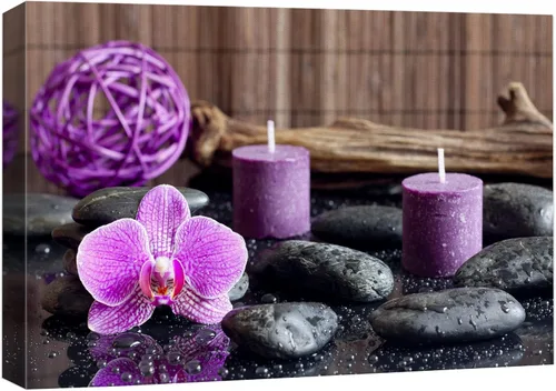 Miniatura 57 de Wall26 - Arte de pared estampado en lienzo con diseño de rocas negras en un lago tropical verde sereno, naturaleza floral, fotografía, realismo