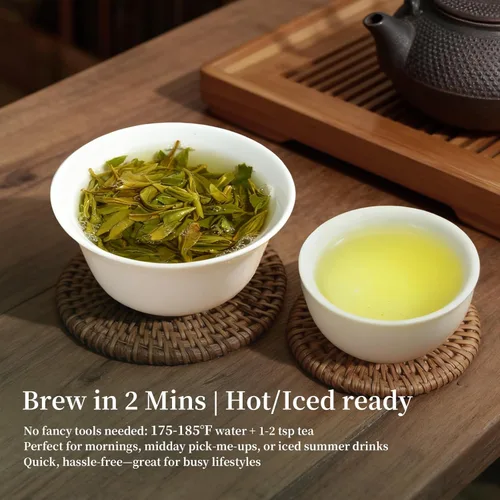 Miniatura 5 de ZenVerdant USDA - Té verde orgánico Dragon Well de 12 onzas, hoja suelta Hangzhou Longjing de alta calidad, cosecha de primavera, fresco, tierno