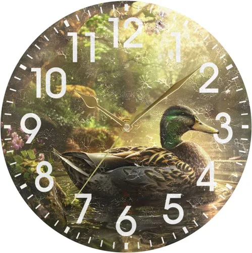 Miniatura 12 de ALAZA Reloj de pared redondo acrílico para decoración del hogar, diseño de mariposa, de tacón alto, color rosa, 9.84 pulgadas, sin tictac, para sala