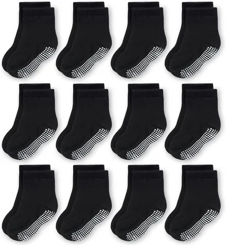 Miniatura 11 de CozyWay Kids Socks With Grippers Non Slip Crew Grip Socks for Girls and Boys Soft Comfy Cotton Unisex - 12 Pack
