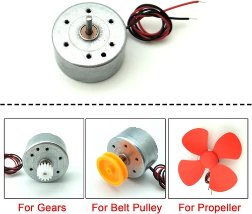 Miniatura 7 de EUDAX Juego de 6 mini motores de generador de 3V-12V DC Motor eléctrico con hélices Hoja de ventilador para bricolaje Juguetes electrónicos Turbina