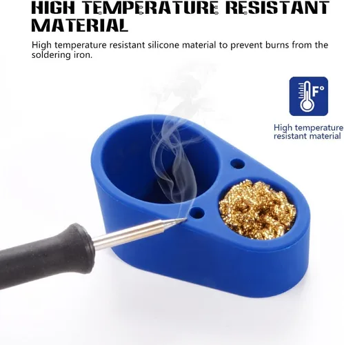 Miniatura 2 de HANDSKIT Limpiador de puntas, pasta de limpieza para puntas de soldadura, soporte para puntas de hierro, punta de soporte, estañador, puntas de Azul