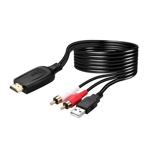 Miniatura 10 de Convertidor de audio HDMI ARC a óptico de 192 KHz para TV a barra de sonido, Plug & Play de 3.4 pies/3.4 ft ARC a cable óptico Adaptador