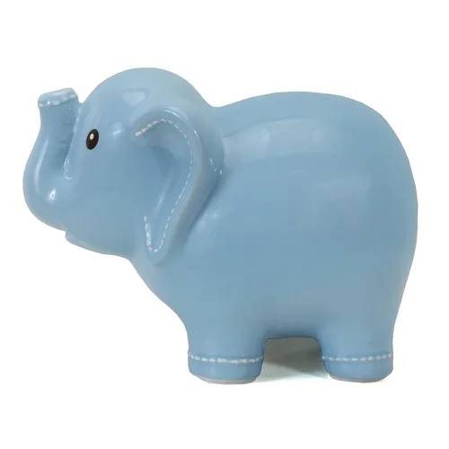 Miniatura 3 de Child to Cherish Alcancía de elefante cosido de cerámica, azul