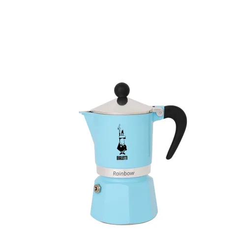 Bialetti 5043 - Cafetera espresso arcoíris, Azul Claro