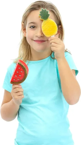 Miniatura 2 de Lékué - Juego de 4 moldes para paletas y helados tropicales + palos y tapas, forma divertida, paletas de hielo caseras para congelador, silicona