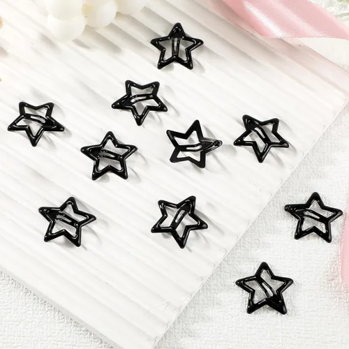 Miniatura 6 de 10 pinzas para el cabello de estrella para niñas, bonitos pasadores de metal con purpurina, accesorios antideslizantes para rave, clip de pelo Y2K