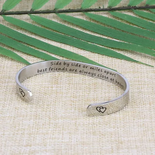 Miniatura 2 de JoycuFF - Pulseras de acero inoxidable para mujer con frase inspiradoramantra (en inglés) oculta, un regalo para mostrarle tu apoyo a tus amigos