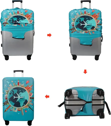 Miniatura 4 de WUJIAONIAO Funda para Equipaje de Viaje Funda para Maleta Equipaje Protector 18-32 Pulgadas, Moda
