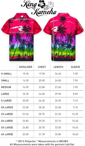 Miniatura 7 de KING KAMEHA Camisa hawaiana para hombre Funky Casual con botones, muy fuerte, manga corta, unisex, playa