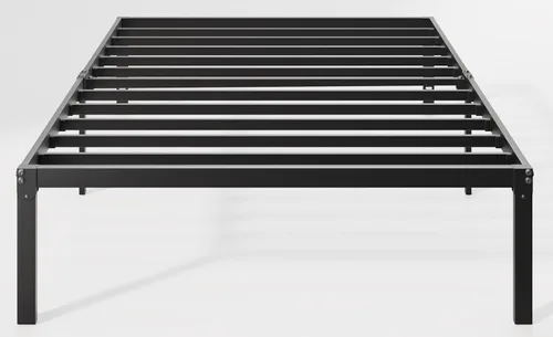 Miniatura 9 de Allewie Base de cama individual, camas de plataforma de metal de 14 pulgadas con espacio de almacenamiento, no necesita somier y fácil montaje, Negro