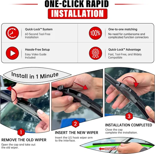 Miniatura 3 de Escobillas limpiaparabrisas de repuesto para Ford Expedition Lincoln Navigator 2018 2019 2020 2021 2022 Calidad original de fábrica Juego