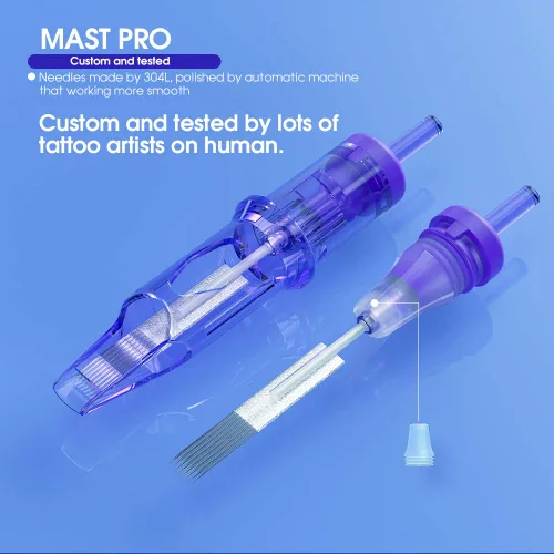 Miniatura 5 de Cartuchos de tatuaje Mast Pro 20pcs agujas desechables Bugpin 0.25MM Round Liner 0803 Round Liner