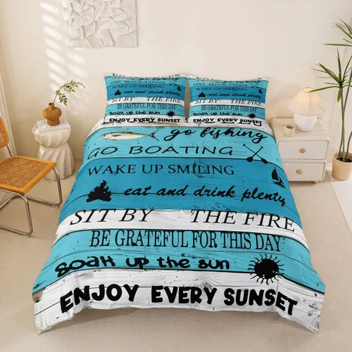 Miniatura 22 de Erosebridal Funda de edredón de ancla náutica, juego de ropa de cama con brújula oceánica, tamaño individual para niños, adolescentes, adultos