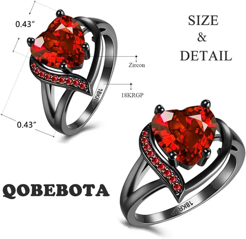 Miniatura 3 de Anillos de compromiso para mujer, anillos de compromiso AAA+ con circonita cúbica para ella, anillo de aniversario de boda, regalo romántico