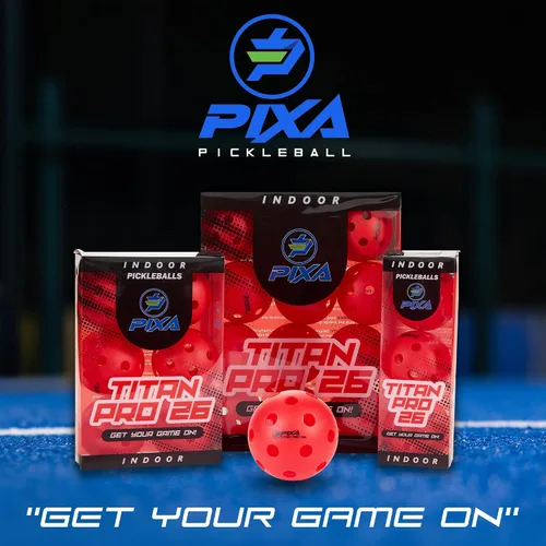 Miniatura 7 de PIXA Titan Pro 26 Pickleball para interiores, aprobado por USAPA, bolas de pickleball duraderas para interiores, rebote constante, vuelo suave, Rojo