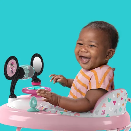 Miniatura 9 de Bright Starts Disney Baby Minnie Mouse Forever Besties - Andador de actividades 2 en 1 para bebé, marco fácil de plegar y estación de juguetes