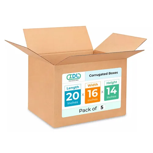 Miniatura 184 de IDL Packaging Paquete de 5 cajas de envío altas de 8 x 8 x 48 pulgadas, extra resistentes de 200 libras frente a caja regular, cajas de mudanza