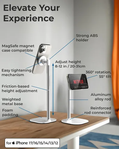 Miniatura 6 de COOPER MagStand, Soporte Magnético Ajustable para iPhone para Escritorio y Soporte para Teléfono para Grabación de Video, Compatible con MagSafe