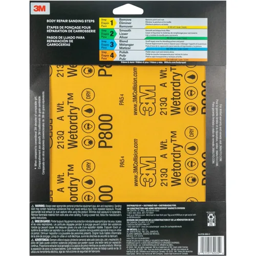 Miniatura 5 de 3M Wetordry - Papel de lija 32035, grano 800, 9 x 11 pulgadas, 5 hojas por paquete