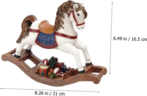 Miniatura 2 de Escultura de caballo de resina, adorno de caballo de Troya de Navidad, adornos de vacaciones, decoraciones para salas de casa, figura de caballo
