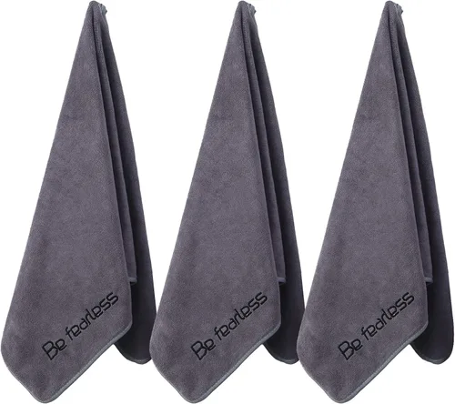 Miniatura 22 de Toallas de microfibra para gimnasio de tamaño grande súper suaves para ejercicio, fitness, deportes, entrenamiento, 380-GSM 15 pulgadas x 31
