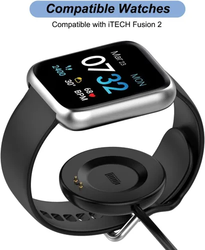 Miniatura 2 de Cargador para iTECH Fusion 2/3, cable de carga USB de repuesto para iTech Fusion 2/3 Smart Watch (3.3 pies/3.3 ft)