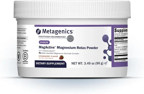 Metagenics MagActive Magnesium Relax - Suplemento de magnesio en polvo para apoyo calmante, ayuda a la tensión, la irritabilidad y la tensión
