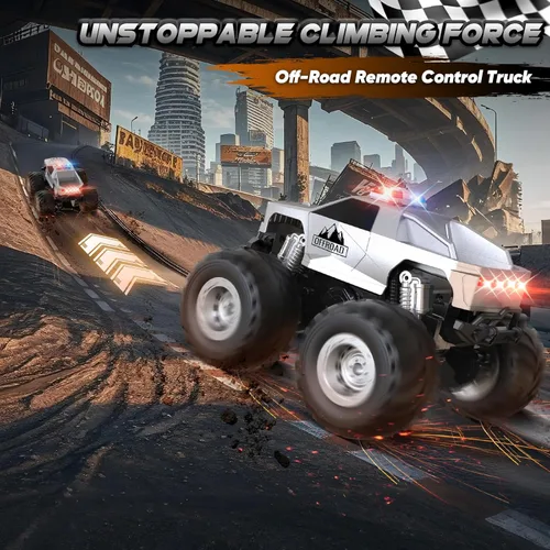 Miniatura 7 de Auto de control remoto, camión de control remoto todo terreno, autos RC con giros de 360 grados, auto de juguete estilo pickup con luz, camión RC