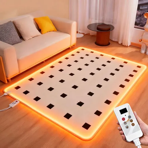 Calentador de suelo radiante infrarrojo, alfombra térmica, alfombra calefactable, alfombra eléctrica con temporizador de calentamiento rápido, para