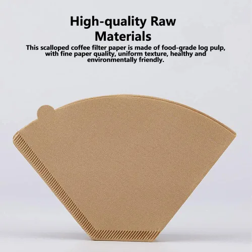 Miniatura 5 de Filtros de café festoneados, papel desechable por goteo, sin blanquear, filtro para gotero de café, 100 unidades, U101 sin blanquear