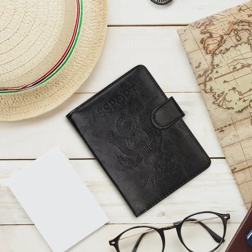 Miniatura 8 de WALNEW Funda para pasaporte de viaje, pasaporte, tarjetero, cartera
