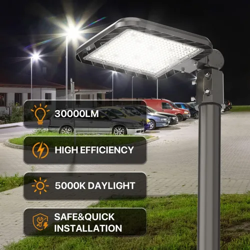 Miniatura 2 de Luces de estacionamiento de 200 W, paquete de 2 unidades, 30000 lm (150 LM/W) del atardecer al amanecer LED para exteriores, caja de zapatos, ajuste