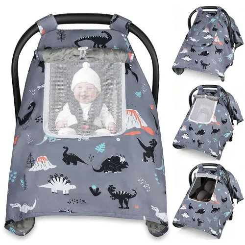 Miniatura 8 de Funda para Asiento de Coche para Bebé, Fundas para Asiento de Coche para Bebé con 2 Capas, Ventanas con Cremallera Transpirables, Funda para Asiento