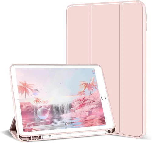 Miniatura 8 de Aoub Funda para iPad de 9ª/8ª/7ª generación de 10.2 pulgadas, apagado automático/activación delgada, ligera, triple soporte, funda trasera de TPU