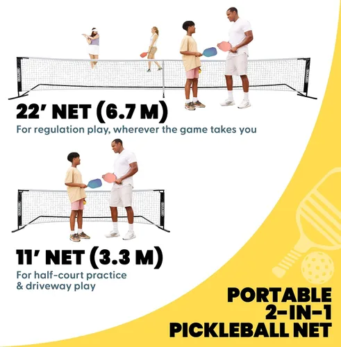Miniatura 3 de Boulder Portable Badminton Pickleball Net - Foldable/Extendable Poles for Multiple Sports Heights (UP to 5 ft) - Ideal for Tennis, Pickleball, Negro