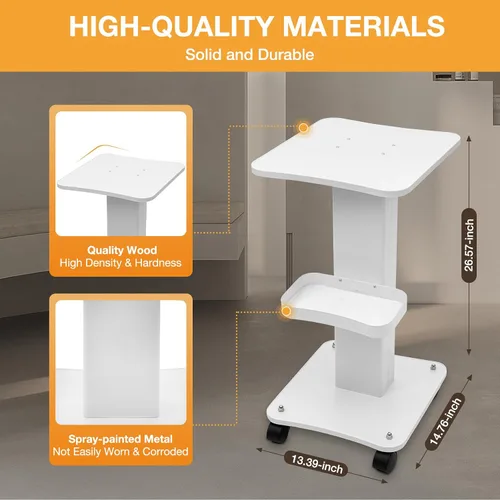 Miniatura 5 de Carrito con ruedas, carrito de belleza de aluminio de 3 niveles para peluquería, salón de belleza, estación rodante, equipo de spa, organizador