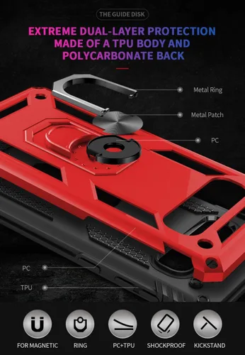 Miniatura 5 de Funda de grado militar para Samsung Galaxy S10 Plus 360 con anillo giratorio de metal con soporte de soporte magnético integrado para montaje