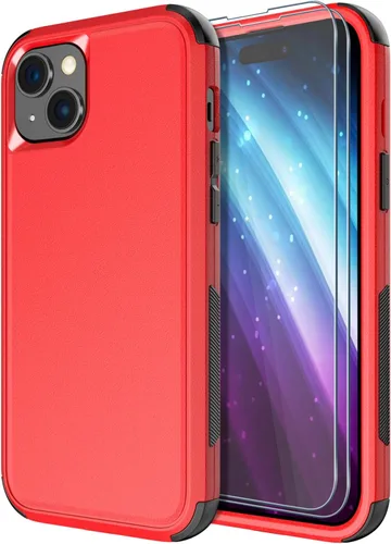 Miniatura 11 de Diverbox Funda para iPhone 15 Plus [a prueba de golpes] [a prueba de caídas] [protector de pantalla de vidrio templado], funda de protección