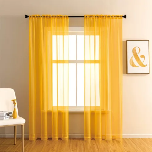 Miniatura 14 de GYROHOME Cortina de gasa transparente con bolsillo para barra, filtro de luz solar, protege la privacidad de poliéster transparente para sala