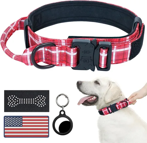 Miniatura 10 de Hotsky collar táctico para perros medianos y grandes, ajustable, de nailon, para entrenamiento militar, con asa y hebilla de metal resistente