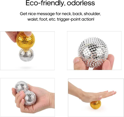 Miniatura 7 de Kavolet Masajeador de bola de acupresión masajeador activo con pinchos para mano, pie, cuello, espalda, hombro, cintura, punto de activación, acción