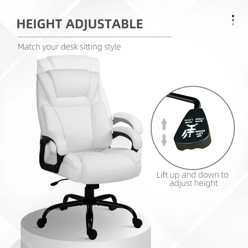Miniatura 9 de Big and Tall 400lbs Executive Office Chair with Wide Seat, Computer Desk Chair with High Back PU Leather Ergonomic Upholstery, Adjustable Height and