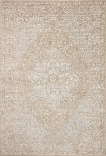 Miniatura 3 de Loloi Odette Collection ODT-05 - Alfombra decorativa beige y plateada de 2 pies y 3 pulgadas x 3 pies y 10 pulgadas